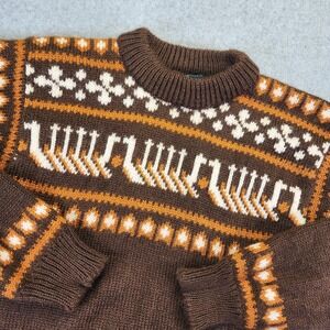 Vtg DALE OF NORWAY Sweater Crewneck Mens M Knit Wool Fair Isle Nordic Icelandic